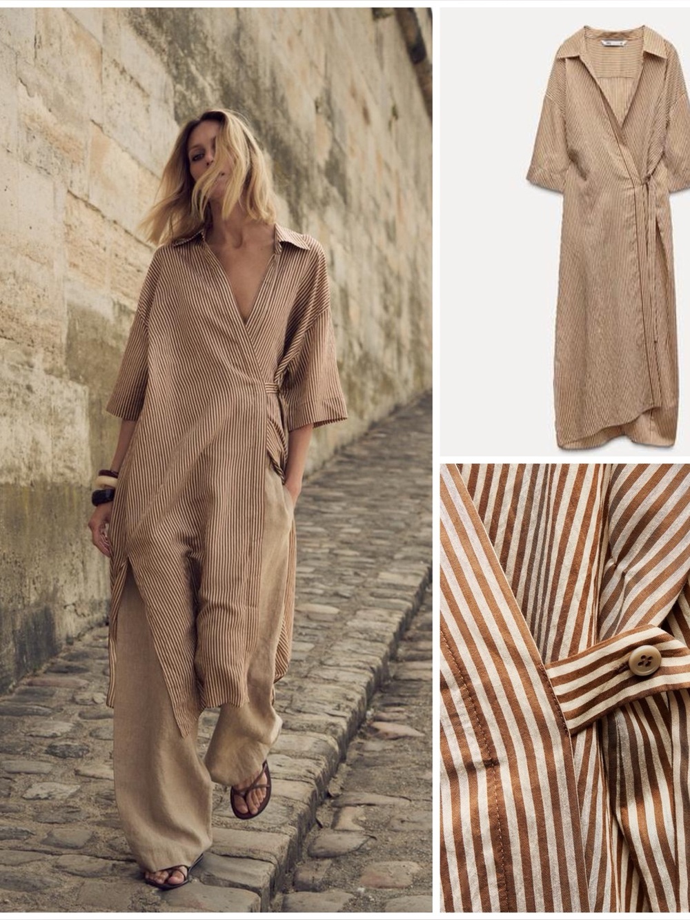 ZARA ~ ZW Collection Striped Midi Dress
